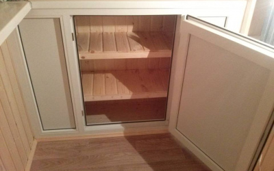 Отделка балкона - шкаф ПВХ