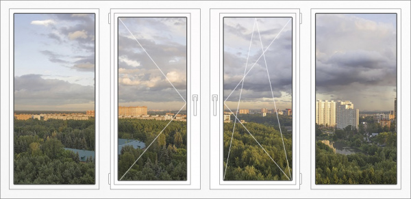 Лоджия 2700x1500 (1 камерный стеклопакет)